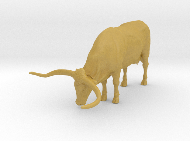 1/64 grazing longhorn cow in Tan Fine Detail Plastic