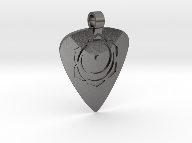 Svadhishthana Guitar Pick Pendant in Processed Stainless Steel 316L (BJT)