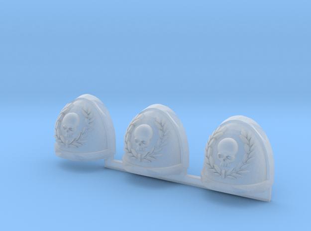 Skull & Laurels Gravus pads x3 L #1 in Tan Fine Detail Plastic