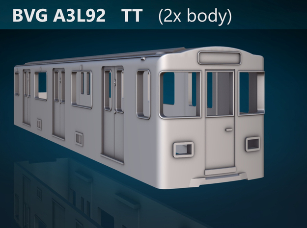Berlin Baureihe A3L92  TT [2x body] in Tan Fine Detail Plastic