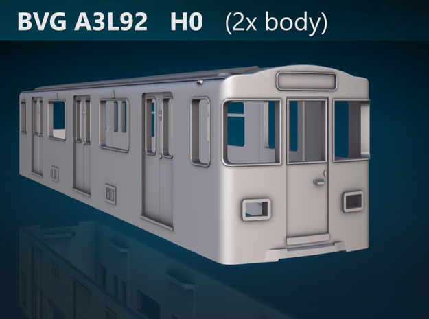 Berlin Baureihe A3L92  H0 [2x body] in Tan Fine Detail Plastic