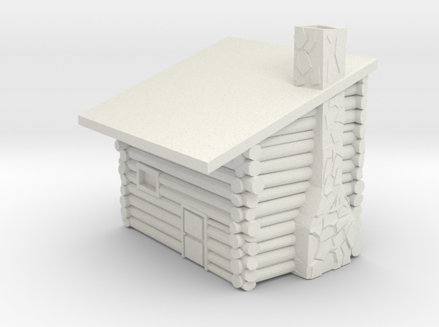 Log cabin for d&d scenery or decoration in White Natural Versatile Plastic