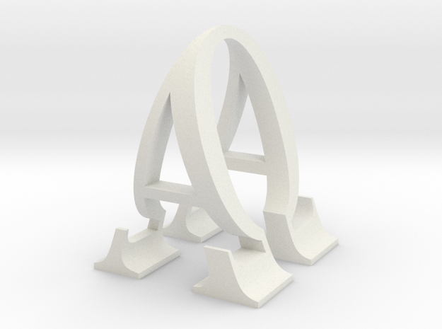 Alpha and Omega  in White Natural Versatile Plastic