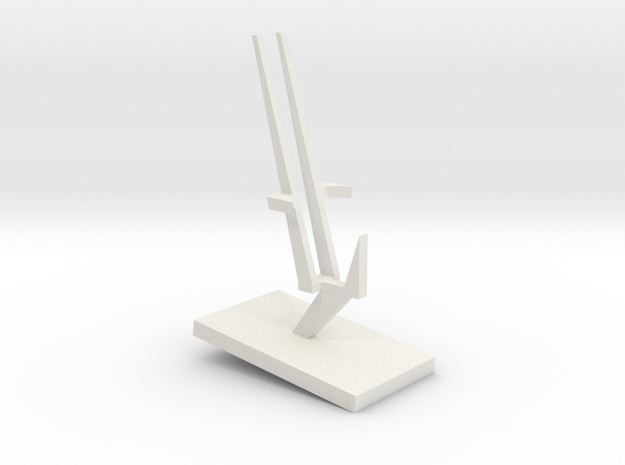 Flying Rodian gunboat Stand in White Natural Versatile Plastic