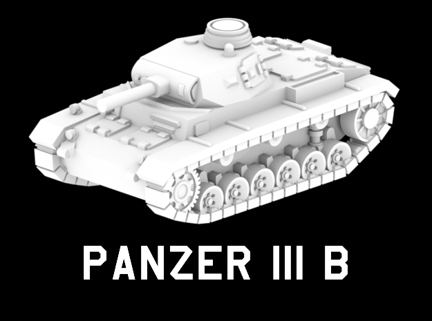 Panzer III B in White Natural Versatile Plastic: 1:220 - Z
