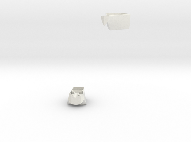 Heptagonal domino corner and edge (print 14) in White Natural Versatile Plastic
