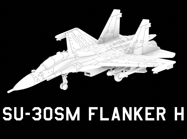 Su-30SM Flanker H (Loaded) in White Natural Versatile Plastic: 1:220 - Z