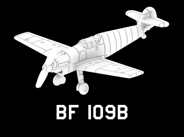 Bf 109B in White Natural Versatile Plastic: 1:220 - Z