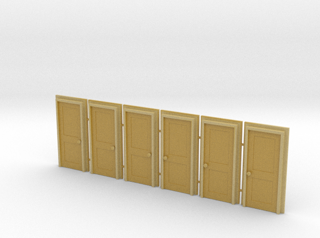 Door Type 4 - 810 X 2000 X 6 - N Scale in Tan Fine Detail Plastic