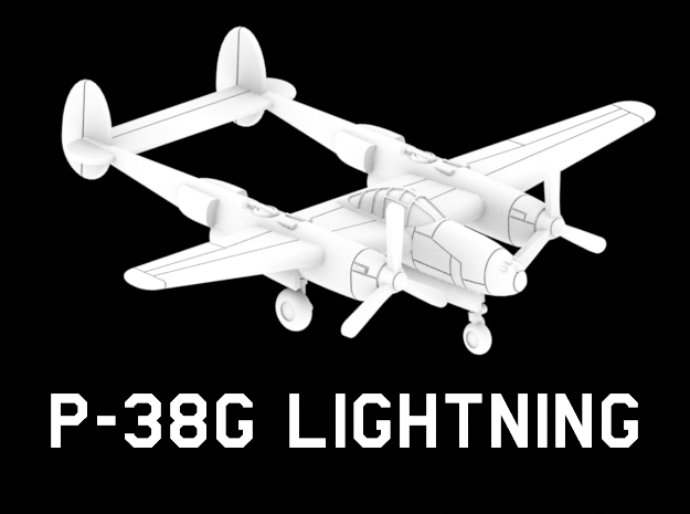 P-38G Lightning in White Natural Versatile Plastic: 1:220 - Z