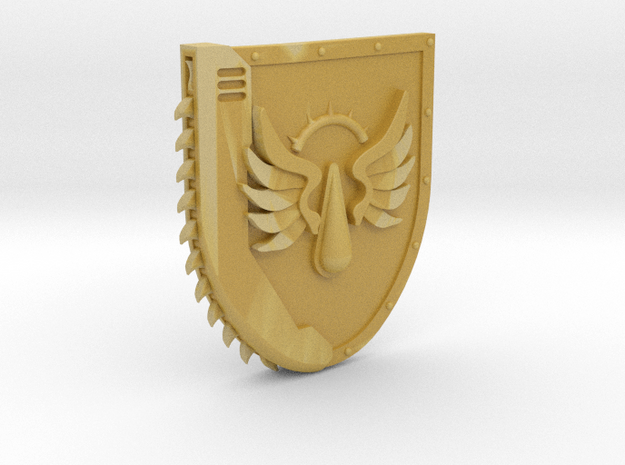 Left-handed Chainshield (Flying Tear design) in Tan Fine Detail Plastic: Small