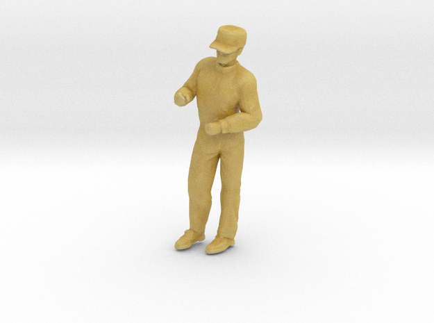 Man Standing Arms Bent: Wearing a Cap in Clear Ultra Fine Detail Plastic: 1:48 - O