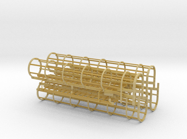 Ladder with basket 4x in Tan Fine Detail Plastic: 1:50