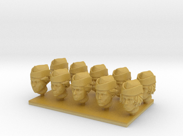 28mm heroic female US sidecaps with raised centre in Tan Fine Detail Plastic: Small