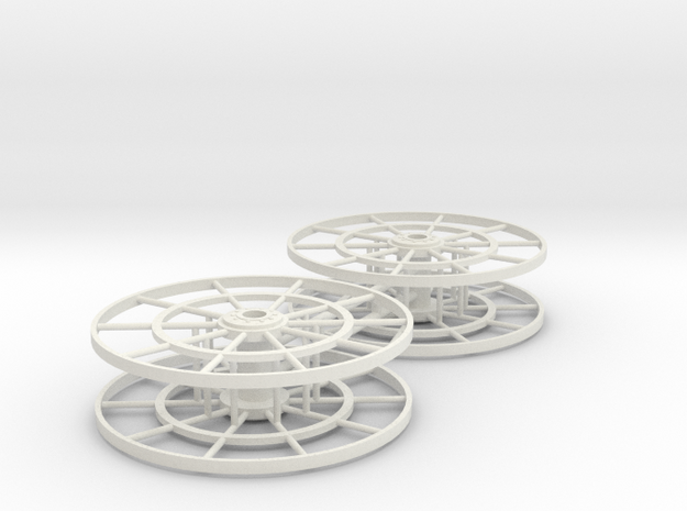 1/64th Coiled Tubing Reels for Oilfield or trailer in White Natural Versatile Plastic