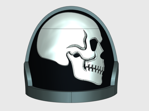 10x Side Skull - G:10a Right Shoulders in Tan Fine Detail Plastic