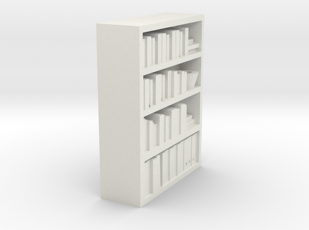 Bookcase for scale 1:72 in White Natural Versatile Plastic