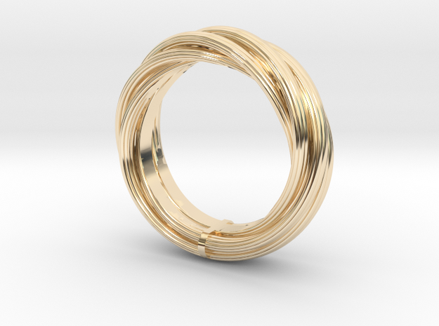 Cable-tow ring in 14k Gold Plated Brass: 9 / 59