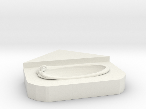 S Scale Corner Bathtub in White Natural Versatile Plastic