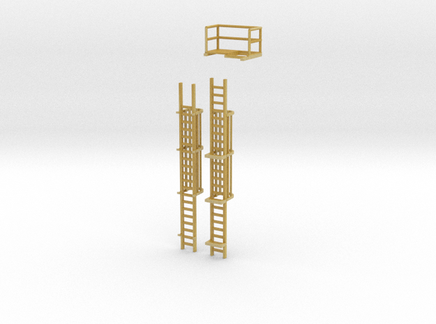 'N Scale' - 20' Caged Ladders for Cement Silo in Tan Fine Detail Plastic