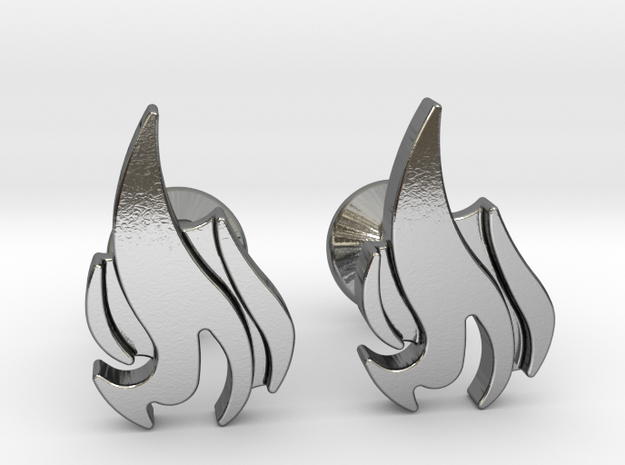 Ner Naftali Logo Cufflinks - 2 in Polished Silver