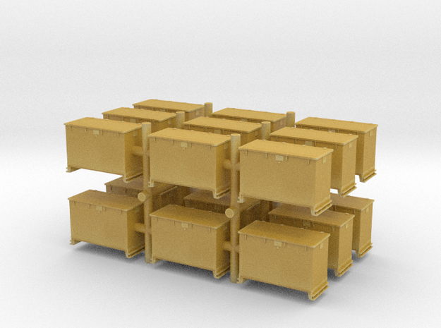 1/200 DKM 8.8cm and 10.5cm storage box set 18pcs in Tan Fine Detail Plastic