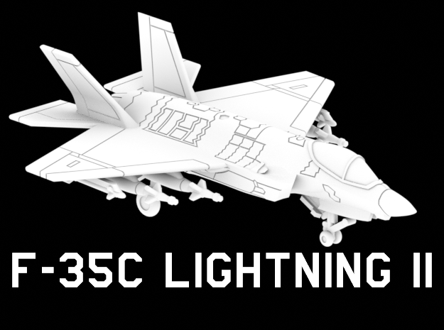 F-35C Lightning II (Loaded) in White Natural Versatile Plastic: 1:220 - Z