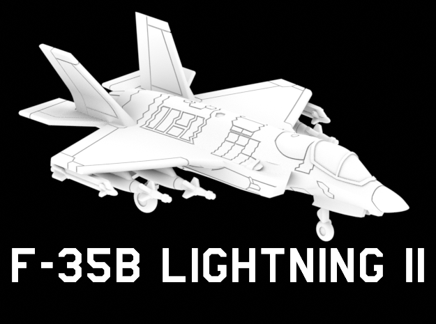 F-35B Lightning II (Loaded, Horizontal) in White Natural Versatile Plastic: 1:220 - Z