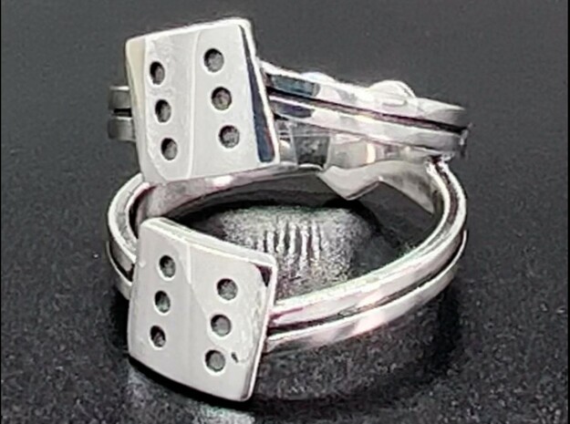 Dice and Heart Ring. Custom Available. in Antique Silver: 5 / 49