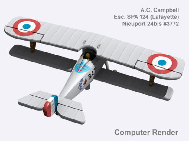 Andrew Campbell Nieuport 24bis (full color) in Natural Full Color Nylon 12 (MJF)