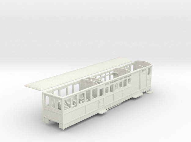Welsh Highland Rly P-way coach NO.1000 ex FR 100 in White Natural Versatile Plastic