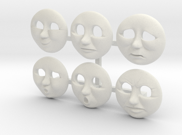 Old Iron HO Faces in White Natural Versatile Plastic