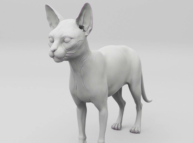 Sphinx Cat  in White Natural Versatile Plastic