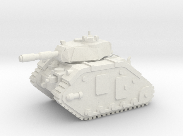 15mm LR Main Battle Tank in White Natural Versatile Plastic