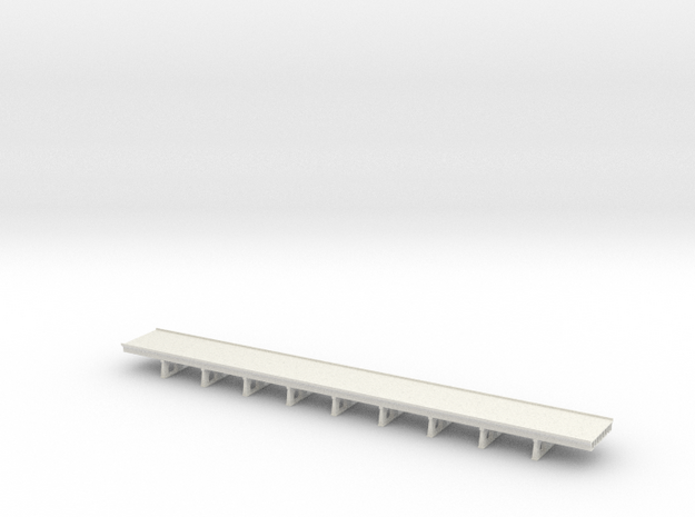 Concrete Double Track Bridge 10 Spans N 1/160 in White Natural Versatile Plastic