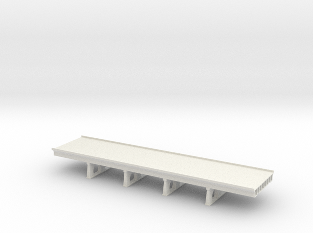 Concrete Double Track Bridge 5 Spans N 1/160 in White Natural Versatile Plastic