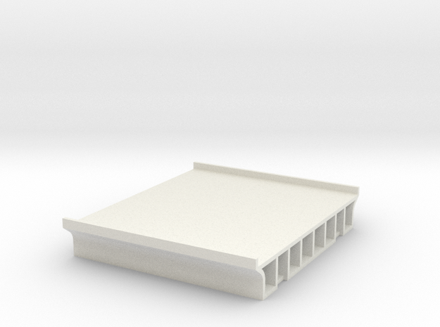 Concrete Double Track Bridge Deck N 1/160 in White Natural Versatile Plastic