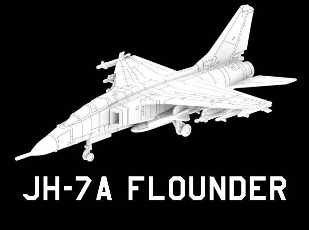 JH-7A Flounder (Loaded) in White Natural Versatile Plastic: 1:220 - Z