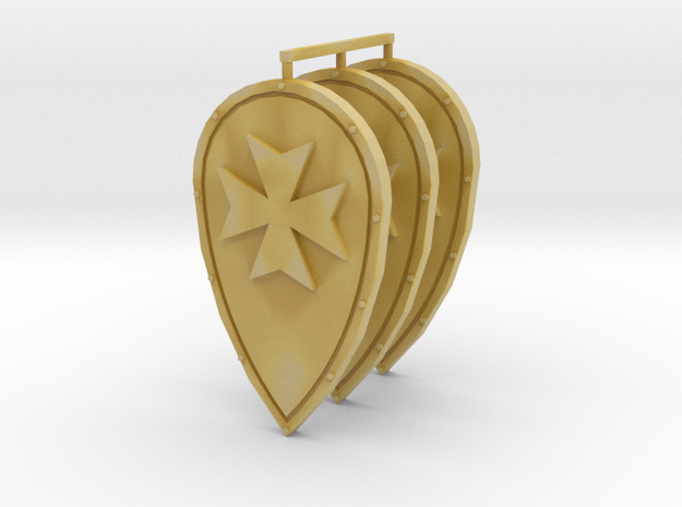 Maltese Cross Prime Teardrop Shield (hand) #1L in Tan Fine Detail Plastic