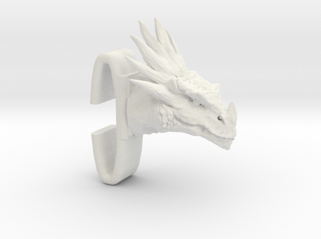Dragon_Croc_Strap_Charm in White Natural Versatile Plastic
