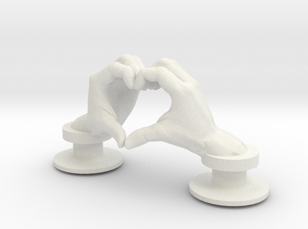 Heart_Hands_Croc_Charm in White Natural Versatile Plastic