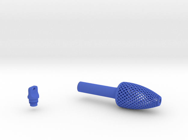 Textured Conical Pen Grip - medium without button in Blue Processed Versatile Plastic