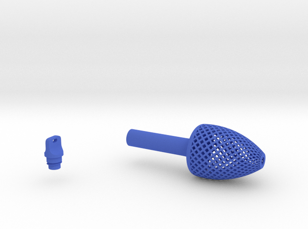 Textured Conical Pen Grip - large without button in Blue Processed Versatile Plastic