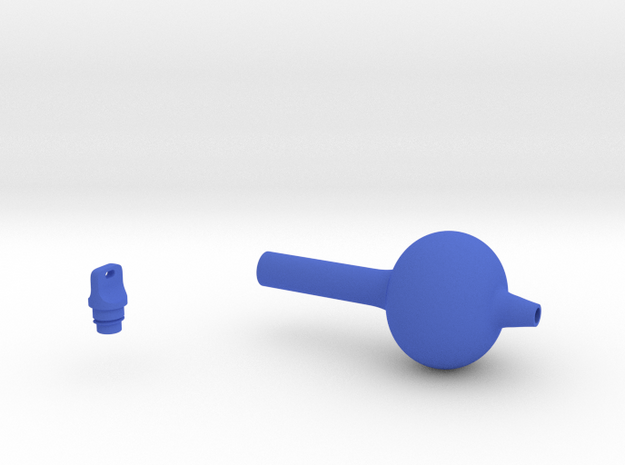 Smooth Bulb Pen Grip - large without buttons in Blue Processed Versatile Plastic