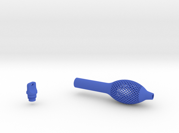 Textured Bulb Pen Grip - small without button in Blue Processed Versatile Plastic