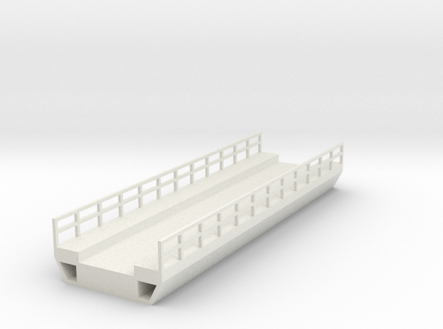 N Modern Concrete Bridge Deck Single Track 120mm in White Natural Versatile Plastic