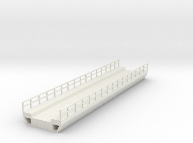 N Modern Concrete Bridge Deck Single Track 160mm in White Natural Versatile Plastic