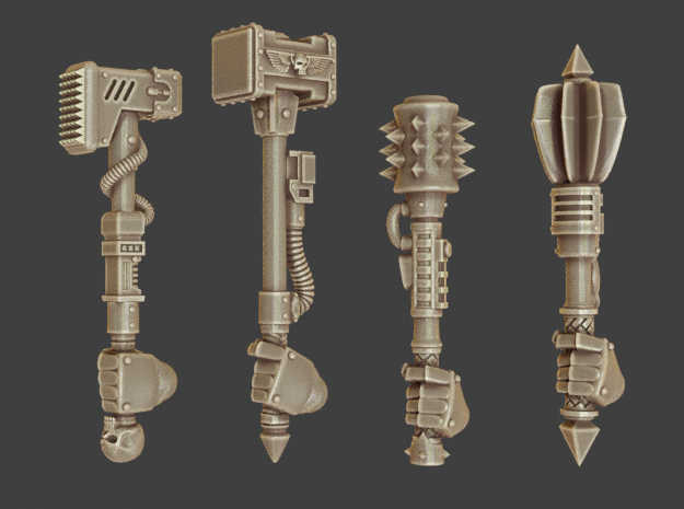 IW/IH Power Hammers and Maces x8 in Tan Fine Detail Plastic: d3