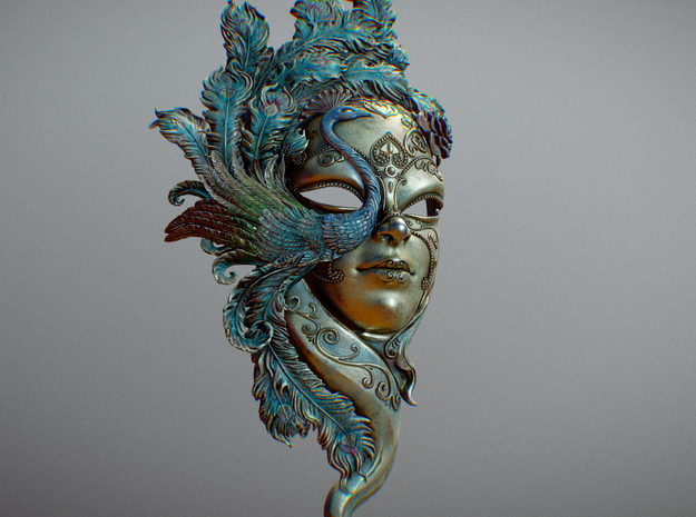 Venice Mask in Natural Full Color Nylon 12 (MJF)
