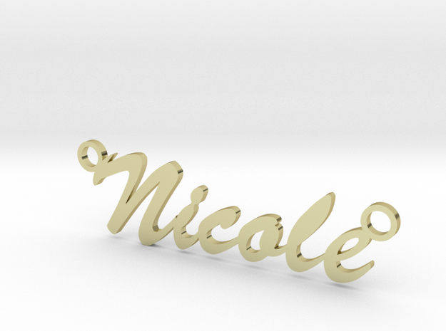 Nicole name pendant with 10.8 bail in 18K Yellow Gold
